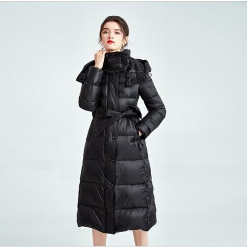 Winter Jacket Women 2020 Long Down Parkas lady 90% White Duck Down Jackets Ultra Light Down Coat Hooded Female Warm Loose Coats