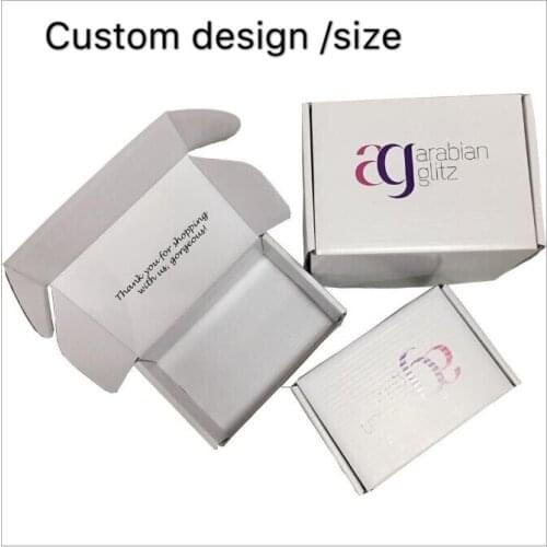 100PCS/lot Custom White color box 3 Layers Corrugated Paper Shipping Mailer Boxes Packaging Clothes Underwear Polo Shirt Box