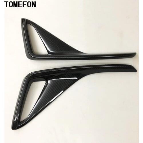 2PCS ABS Carbon Fiber Exterior Rear Fog Light Lamp Cover Trim For Toyota C-HR CHR 2016 2017