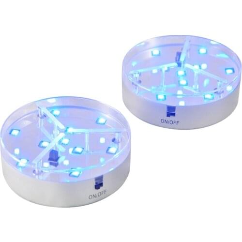 Kitosun Remote Controlled AA Battery Operated 4inch Colorful LED Light Base for Centerpieces Vase Decoration LED Lights