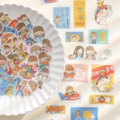 40Pcs/Pack Cute Girl Decorative Stickers Planner Scrapbooking Stick Label Diary Stationery Stickers Kawaii School Supplies