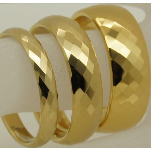 8mm width forever classic multi facet champagne gold plating hi-tech tungsten ring