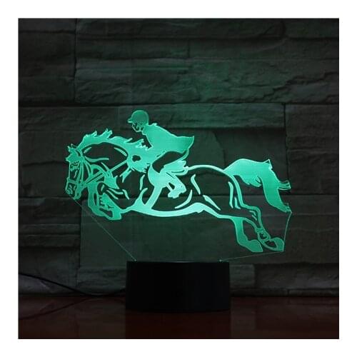 11.11 Promotion 3D Lamp Horse Racing Horseback Riding Best Present for Family Touch Sensor Led Night light lamp Festival Gift