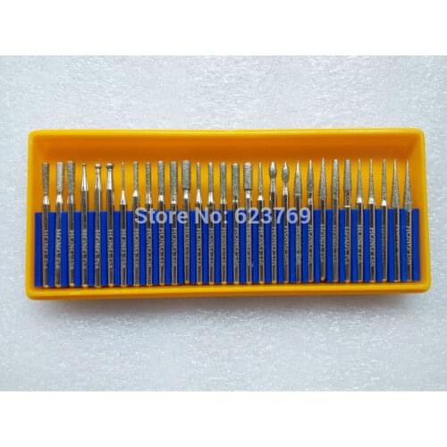 RZZ Diamond Burrs Bur Bit Dremel Rotary Tool Drill Bit Diamond Mounted Point Set Free Ship