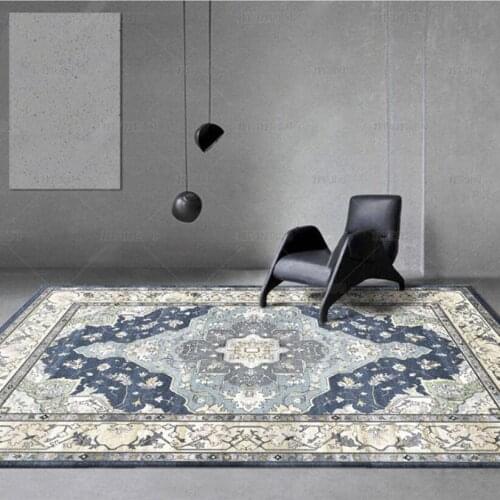 American Luxury Persian Vintage Carpet for Living Room Bedroom Mat Non-Slip Area Rugs Absorbent Boho Morocco Ethnic Retro Carpet