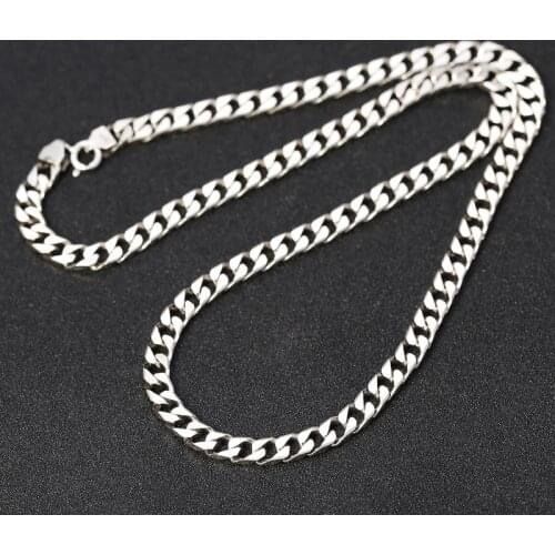 Women Men Necklace Pendant 100% 925 Sterling Silver 5.5mm Width Smooth Chain Necklace 925 Silver Fine Jewelry Long Necklaces