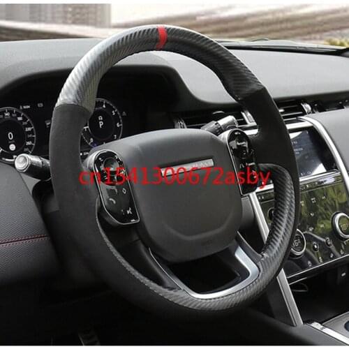 For Land Rover discovery m sports version DIY car steering wheel cover for suede leather charcoal fiber leather