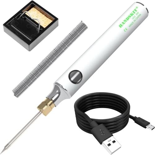 Electric Solder Iron USB Rechargeable Adjustable Temperature Rework Station 8W 5V Welding Tools Mini Tin Soldering Iron Kit