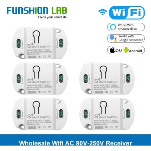 FUNSHION Wifi Receiver Mobile Phone Remote Control Switch Relay 110V 220V Smart Home 433 Mhz Tuya App Timer Module