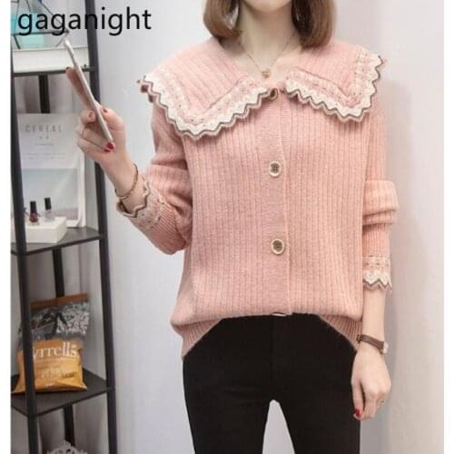 Gaganight Women Sweet Cardigan Solid Japanese Style Kardigan Loose Kawaii Cute Girls Cardigans Knit Outwear Tops Spring Autumn