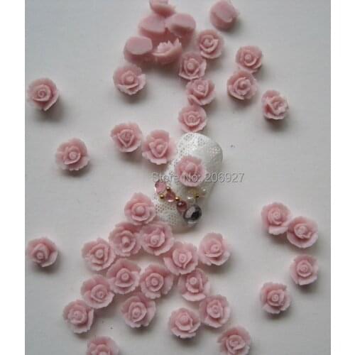 CF4-2 30pcs Cute Ceramic Light Pink Flower Shape Nail Art Decoration Outlooking