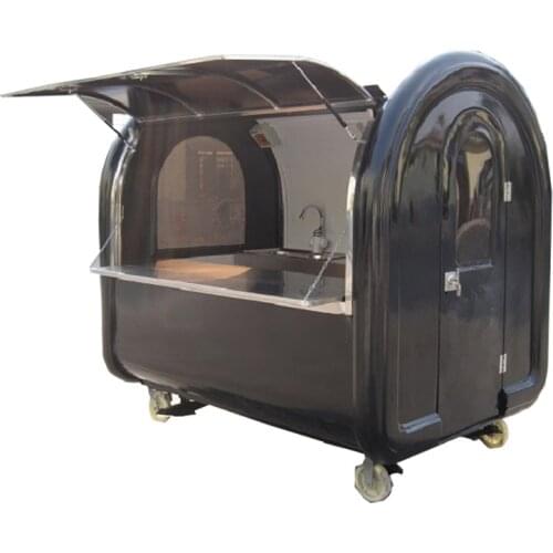KN-220A 220*160*200cm Mobile Snack Food Cart/Trailer Black Color Customized for Sale with Free Shipping by Sea to Seaport