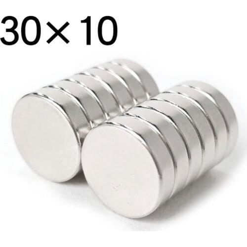 30x10 mm Circular Neodymium Magnet N35 Dia Permanent NdFeB magnet 1/2/3PCS