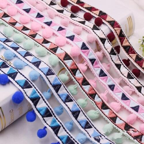 Lace Ribbon Sewing Accessories Pom Pom Tassel Pompoms Trim Ball Fringe Embroidery Apparel African Lace Fabric Wedding Decoration