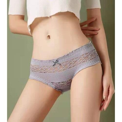 Lace Hollow Women Panties Underwear Sexy Seamless Transparent Underpants Briefs for Female Soft Lingerie