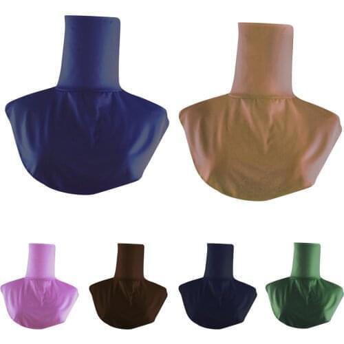 Muslim Women Fake Collar Islamic Hijab Pullover underscarf Hight Neck Chest Back Cover Scarf Solid Color Apparel Clothing Wrap
