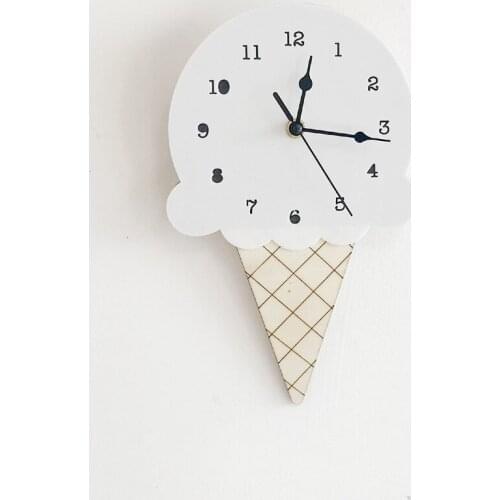 Nordic Ice Cream Wall Clocks Cartoon Mute Watch Wall Home Decor Kids Room Wall Decoration Ornament Baby Room Christmas Best Gift