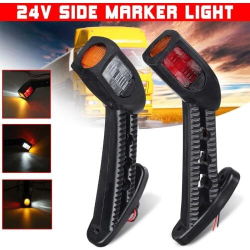 New Pair 24V Car LED Side Marker Light Turn Signal Indicator Stop Lamp Waterproof Durable Outline Trailer Truck RV Lorry Caravan