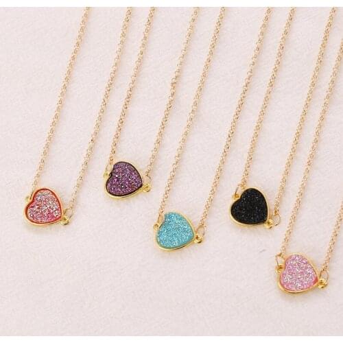 2021 latest fashion trend candy color love frosted necklace simple personality clavicle chain creative item