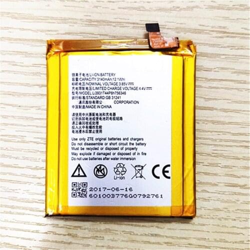 New LI3931T44P8H756346 Battery For ZTE Axon 7 5.5inch A2017 Battery 3140mAh With Tracking Number