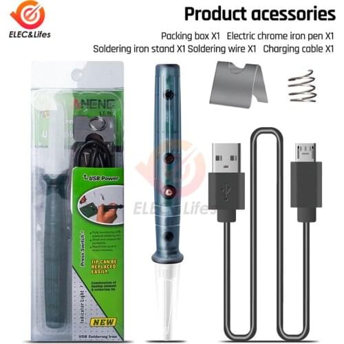 DC 5V 8W Portable USB Electric Powered Soldering Iron Pen Tip Welding Gun Accessories for Electric Soldering Irons Hand Tool Kit