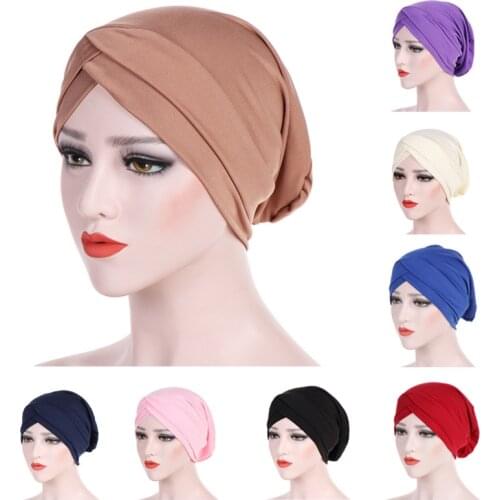 Stretch Cross Forehead Inner Cap Women Scarf Underscarf Turban Muslim Hijab Undercap (Hijab Accessory) Bonnet Inner Islamic Hat