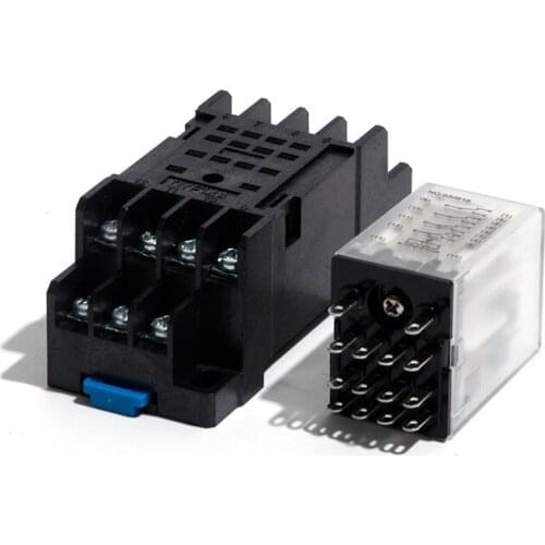 DC12V/DC24V/AC110V/AC220V Intermediate Relay with Socket 8Pin Mini Intermediate Electromagnetic Relay BEMM4C Coil Power Relay