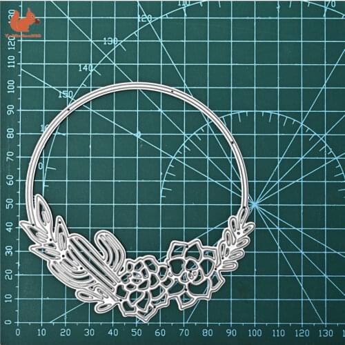 Craft Metal Cutting Dies Cut Die Mold Autumn Flower Leaf Ring Circle Scrapbook Paper Craft Knife Mould Blade Punch Stencils Dies