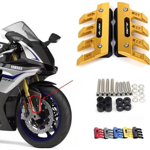 With Logo For Yamaha R1 YZF-R1 yzf r1 Motorcycle CNC Accessories Mudguard Side Protection Block Front Fender Anti-Fall Slider
