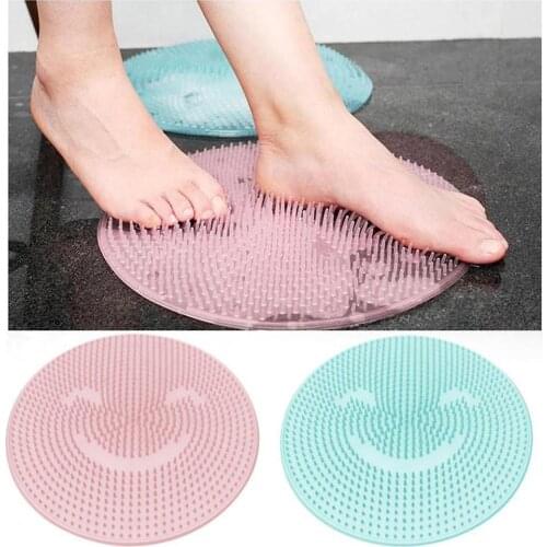 Silicone Bath Shower Back Brush Massager Bath Foot Brush Dead Skin Anti Skid Pad Bath Mats