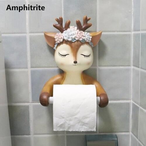 Creative Hygienic Paper Support Free Little Deer R2808 Fixed On Wall Hygienic Paper Scroll Sanitary Vessel House Wall Tissue Box