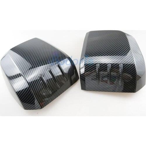 Carbon Fiber Color Door Mirror Cover Rear View Overlay Protector Trim Car Styling For Toyota Hiace 2019 Accessories