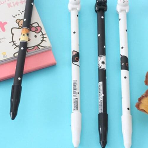 High Quality 4pcs Cat Shell Gel Pen Signature Neutral Pens for School Office Writing Stationery Gifts Black Ink 0.38mm Pen