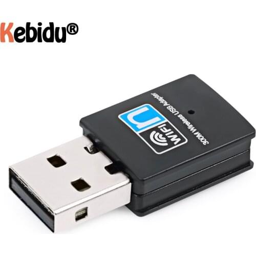 Kebidu Mini 2.4G WiFi Adapter USB2.0 WiFi Adapter Receiver 300Mbps High Speed Network Card Transmitter For PC Laptop
