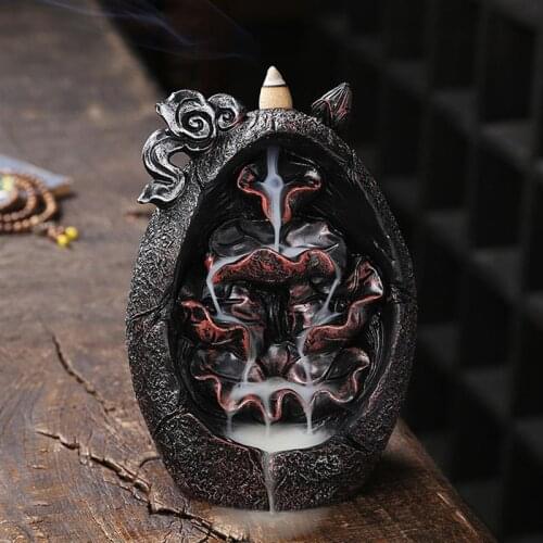 1pc Backflow Burner Delicate Sandalwood Burner Delicate Incense Holder Backflow Stove Lotus Backflow Stove Home Ornaments