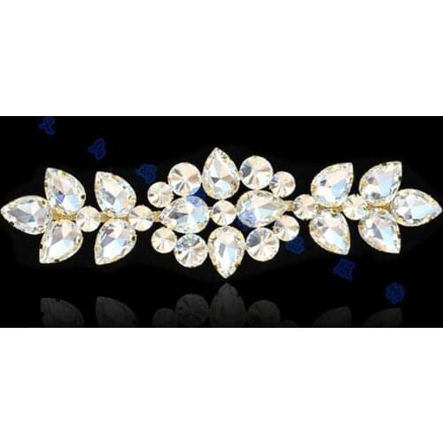 10 Pieces Bridal Belt Rhinestone Applique Embellishment Crystal Patch For Bling Wedding Gown DIY Bridal Sash