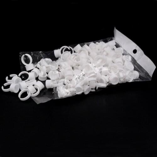 100pcs Microblading Pigment Medium Size Tattoo Glue Rings Ink Holder For Permanent Makeup Supplies