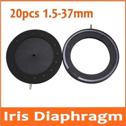 20pcs 1.5-37mm Amplifying Diameter Metal Zoom Optical Iris Diaphragm Aperture Digital Camera Microscope Adapter Condenser