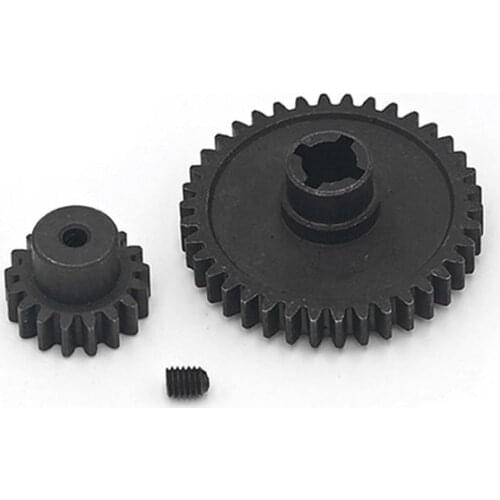 2pcs Metal WLtoys A959 Steel Diff Main Gear 38T & Motor Pinion Gear 17T For 1/18 Electric Buggy Vortex