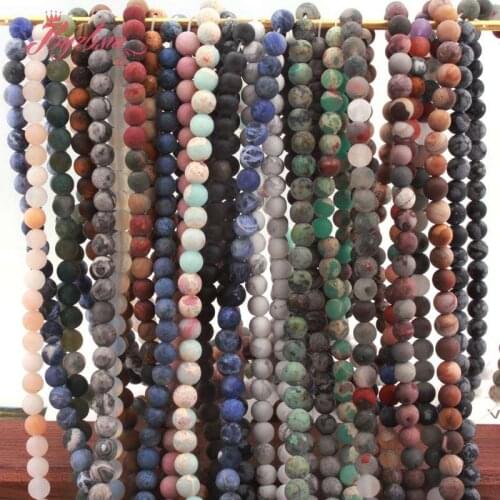 6mm Natural Stone Beads Hematite Sodalite Amazonite Frosted Matte Round Beads For Jewelry Making DIY Necklace Bracelet Loose 15"