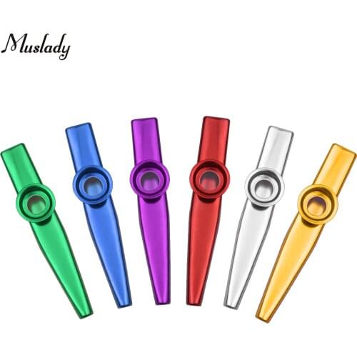6pcs Metal Kazoos Musical Instruments Flutes Diaphragm Mouth Kazoos Musical Instruments Good Companion for Guitar