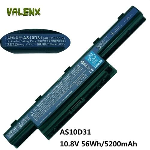 5200mAh Laptop Battery For Acer Aspire V3 5741 5742 5750 5551G 5560G 5741G 5750G AS10D31 AS10D51 AS10D61 AS10D71 AS10D75 AS10D81