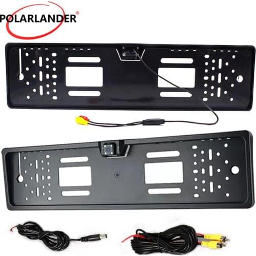 Car Reverse Backup Parking Rear View Camera Night Vision Infrared European License Plate Frame 170 Degree 4LED Waterproof