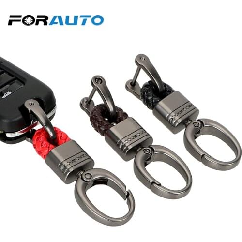 FORAUTO Car Key Holder Key Rings Key Chain Hand Woven Horseshoe Buckle Keychain Car Keyring Gift Creative Auto Accessories