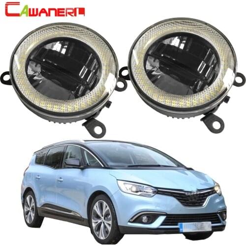 Cawanerl For Renault Grand Scenic 2004-2015 Car LED Fog Lamp DRL Daytime Running Light Angel Eye 12V Accessories