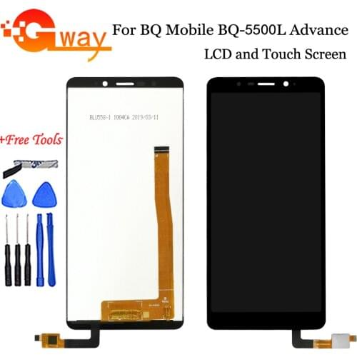 5.45" For BQ Mobile BQ-5500L Advance BQ 5500L LCD Display Touch Screen Digitizer Assembly Phone Repair Parts With Tools+Adhesive