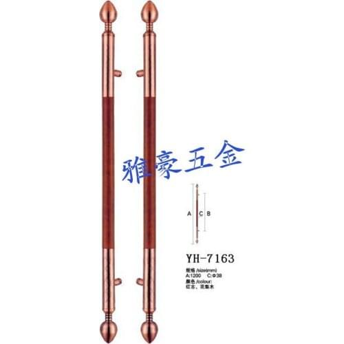 Double door glass door handle Chinese antique bronze handle Hotel European modern large stainless steel handle