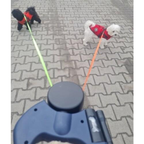 2 Color Retractable Dual Double Pet Leash Rope Zero Tangle Walk For Two Dog Walk The Dog Adjustable Pet Leash Pet Supplies