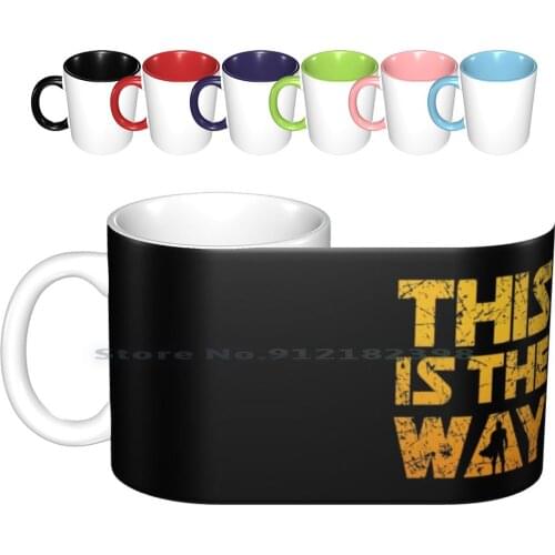 This Is The Way Ceramic Mugs Coffee Cups Milk Tea Mug Mando Creative Trending Vintage Gift Bottle Cup