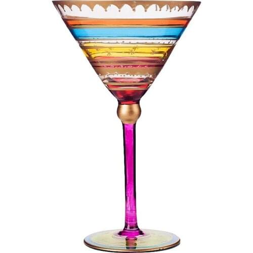 Europe Lead-Free Colored Drawing Wine Glasses Goblet Big Champagne Flute Cocktail Funny Cup Bar Party Drinkware